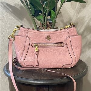 Tory Burch Francis Mini Blush Pink Crossbody Bag with Gold Accents